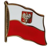Digni Pin's (épinglette) Drapeau Pologne avec Aigle - 2 x 2 cm