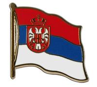 Digni Pin's (épinglette) Drapeau Serbie avec Blason - 2 x 2 cm