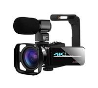DIGNIFE Caméra vidéo, Caméra vidéo Vlogging 4K Caméscope for l'enregistrement Vlog 5 6MP Et Ivre Caméras de Vision de Nuit Caméra de Pochette de Poche avec Fonction WiFi(64G SD Card,Pink)