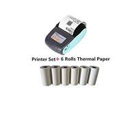 DIGNIFE Imprimante Portable, Thermique Portable BT 4.0 Imprimante de réception Mini imprimante imprimante de Taxi Mobile 58mm Machine(Add 6 Rolls Paper)