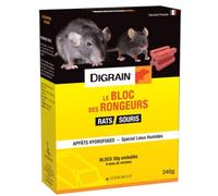 DIGRAIN Le Bloc des Rongeurs, Jaune, 14 x 5.5 x 18.5 cm