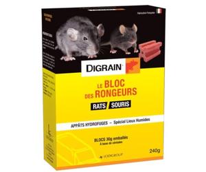 DIGRAIN Le Bloc des Rongeurs, Jaune, 14 x 5.5 x 18.5 cm