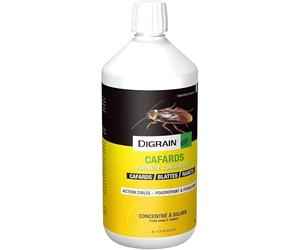 DIGRAIN - Répulsif Cafards & Blattes à Diluer Huile Concentrée Professionnelle 1L Protection Jusqu’à 1000 m² - Usage Intérieur & Extérieur - Action Longue Durée - Fabriqué en France