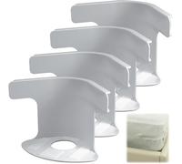 DigScape Lot de 4 sangles de support de drap de lit, clips de serrage d'angle robustes avec bandes de verrouillage, attaches pour drap de lit, protège-matelas sécurisés et literie (gris)