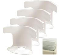 DigScape Lot de 4 sangles de support de drap de lit, clips de serrage d'angle robustes avec bandes de verrouillage, attaches de draps de lit, protège-matelas sécurisés et literie (gris) (blanc)