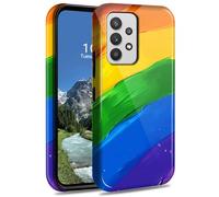 DIGTIALL Coque de protection hybride double couche en polycarbonate et silicone pour Samsung Galaxy A52 5G 6,5", résistante aux chocs, peinture colorée