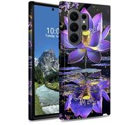 DIGTIALL Coque de protection hybride double couche en polycarbonate et silicone pour Samsung Galaxy S26 Ultra 6,9" - Résistante aux chocs - Fleur de lotus violette