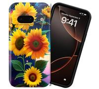 DIGTIALL Coque de téléphone pour Google Pixel 7, coque en polycarbonate rigide, protection complète antichoc pour Pixel 7, tournesols jaunes