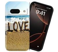 DIGTIALL Coque de téléphone pour Google Pixel 7A 6,1 pouces, coque en polycarbonate rigide, protection complète antichoc pour Pixel 7A, mot amour sur la plage