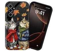 DIGTIALL Coque de téléphone pour Samsung Galaxy A25 5G 6,4", coque en polycarbonate rigide, protection complète antichoc pour Samsung Galaxy A25 5G, chat marron et blanc