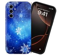 DIGTIALL Coque de téléphone pour Samsung Galaxy A25 5G 6,4", coque en polycarbonate rigide, protection complète antichoc pour Samsung Galaxy A25 5G, flocons de neige bleus