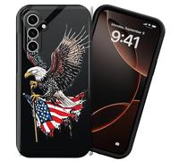 DIGTIALL Coque de téléphone pour Samsung Galaxy A25 5G 6,4 pouces, coque en polycarbonate rigide, protection complète antichoc pour Samsung Galaxy A25 5G, aigle à tête blanche et drapeau américain