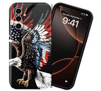 DIGTIALL Coque de téléphone pour Samsung Galaxy A25 5G 6,4 pouces, coque en polycarbonate rigide, protection complète antichoc pour Samsung Galaxy A25 5G, aigle à tête blanche avec drapeau américain