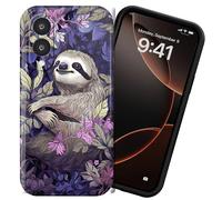 DIGTIALL Coque de téléphone pour Samsung Galaxy S25 Edge 6,7 pouces - Coque rigide en polycarbonate - Protection complète contre les chocs - Pour Samsung Galaxy S25 Edge, paresseux blanc