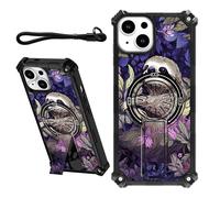 DIGTIALL Coque pour iPhone 14 Plus 6,7" avec dragonne et béquille cachée, pour homme et femme, double couche robuste et résistante aux chocs pour iPhone 14 Plus de 6,7", paresseux blanc