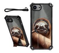 DIGTIALL Coque pour iPhone 16E de 6,1" avec dragonne et béquille cachée, pour homme et femme, double couche robuste et résistante aux chocs pour iPhone 16E de 6,1", paresseux mignon