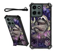 DIGTIALL Coque pour Motorola Moto G Stylus 5G 2025 6,7" avec dragonne et support caché - Coque de protection double couche résistante aux chocs pour homme et femme - Motif paresseux blanc
