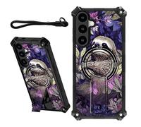 DIGTIALL Coque pour Samsung Galaxy A26 5G 6,5" avec dragonne et béquille dissimulée - Double couche robuste et résistante aux chocs pour homme et femme - Motif paresseux blanc