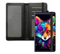 DIGTIALL Étui de chéquier pour homme et femme - Porte-carnet de chèques en cuir synthétique de qualité supérieure avec blocage RFID et sangle élastique, Fox Écouter de la musique