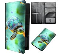 DIGTIALL Étui de passeport Turtle - Portefeuille de voyage avec blocage RFID - Portefeuille de protection pour femme et homme