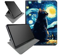 DIGTIALL Étui pour iPad Air 3ème génération 2019/iPad Pro 2017 10,5 pouces Motif chat sur le thème de la nuit étoilée Support rotatif à 360 degrés Housse de protection avec mise en veille/réveil