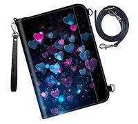 DIGTIALL Étui pour passeport - Portefeuille de voyage avec blocage RFID - Porte-cartes - Étui de protection pour femme et homme, Heart of Love, 9x13.1inch