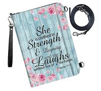 DIGTIALL Étui pour passeport - Portefeuille de voyage avec blocage RFID - Porte-cartes - Étui de protection pour femme et homme, Provers de la Bible 31-25, 9x13.1inch