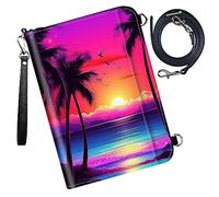 DIGTIALL Étui pour passeport - Portefeuille de voyage avec blocage RFID - Porte-cartes - Étui de protection pour femme et homme, Palmiers tropicaux., 9x13.1inch