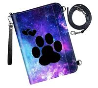 DIGTIALL Étui pour passeport - Portefeuille de voyage avec blocage RFID - Portefeuille de protection pour passeport familial - Pour femme et homme, Motif pattes de chien., 9x13.1inch