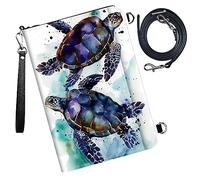 DIGTIALL Étui pour passeport - Portefeuille de voyage avec blocage RFID - Portefeuille de protection pour passeport familial - Pour femme et homme, Tortue de mer., 9x13.1inch