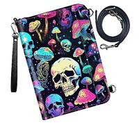 DIGTIALL Étui pour passeport - Portefeuille de voyage avec blocage RFID - Portefeuille de protection pour passeport familial - Pour femme et homme, Crâne champignon, 9x13.1inch