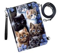 DIGTIALL Étui pour passeport - Portefeuille de voyage avec blocage RFID - Portefeuille de protection pour passeport familial - Pour femme et homme, Chat mignon, 9x13.1inch