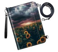 DIGTIALL Étui pour passeport - Portefeuille de voyage avec blocage RFID - Portefeuille de protection pour passeport familial - Pour femme et homme, tournesol, 9x13.1inch