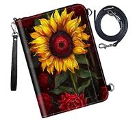 DIGTIALL Étui pour passeport - Portefeuille de voyage avec blocage RFID - Portefeuille de protection pour passeport familial - Pour femme et homme, tournesols, 9x13.1inch