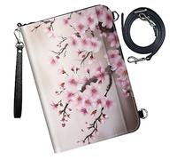 DIGTIALL Étui pour passeport - Portefeuille de voyage avec blocage RFID - Portefeuille de protection pour passeport familial - Pour femme et homme, fleur de cerisier, 9x13.1inch, Moderne