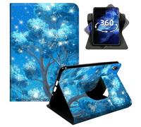 DIGTIALL Étui rotatif à 360° pour iPad mini 1/2/3 7,9", étui de protection intelligent en cuir PU avec fonction veille automatique, forêt de rêve lumineuse bleue