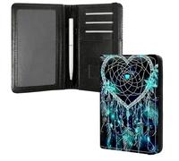 DIGTIALL Porte-passeport familial et carte de vaccin en cuir synthétique avec plusieurs poches (10,5 x 14 cm) - Blocage RFID et bande élastique pour un rangement sécurisé de voyage, Attrape-rêves en