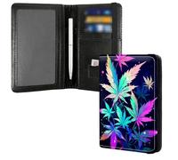 DIGTIALL Porte-passeport familial et carte de vaccin en cuir synthétique avec un stylo et plusieurs poches - Blocage RFID et bande élastique pour un rangement sécurisé de voyage, feuilles colorées