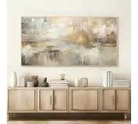 DIHANSM Affiche abstraite dorée sur toile, art minimaliste moderne, décoration intérieure (60 x 120 cm/sans cadre)