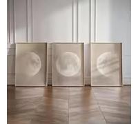 DIHANSM Lot de 3 affiches murales Lune pour chambre à coucher, décoration murale neutre, style sorcière blanche (60 x 80 cm x 3 / sans cadre)