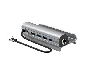 Diheohg 1 Pièce Dock Station TV Base Stand Hub Holder Docking USB C Vers RJ45 Ethernet Pièces de Moteur de Rechange pour Console SteamDeck