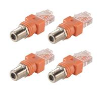 Diheohg Adaptateur Coaxial Vers Ethernet, Lot de 4 Convertisseurs Coaxial RF F Vers RJ45 Mâle pour Testeur de Ligne