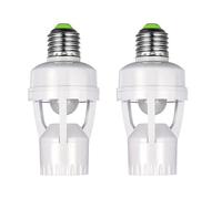 Diheohg Adaptateur de Support de Lampe 2 Pièces E27 avec Détecteur de Mouvement PIR AC100-240V Détecteur de Présence Humaine