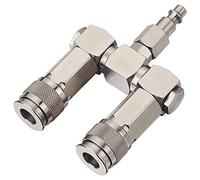 Diheohg Connecteur de Tuyau D'Air 2 Voies Répartiteur de Tuyau D'Air 1/4" Raccords de Compresseur D'Air Connecteurs Pivotants à 360 Degrés Pièces de Rechange