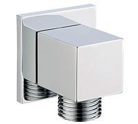 Diheohg G1 / 2 Pouces Connecteur de Tuyau de Douche Accessoires CarréS pour Salle de Bain Corps en Laiton Support de Connecteur Mural pour Tuyau de Douche-Argent