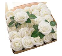 Diheohg Roses Artificielles Fleurs Artificielles à la Recherche de Roses Bouquets de Mariage, A PE 25 Pièces