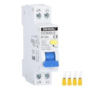 DIHOOL 16A Interrupteur de Protection FI LS 30mA 0.03 Bipolaire RCBO B16A Interrupteur de Protection contre les Courants Parasites Largeur 18mm Connectique Bidirectionnelle FI LS