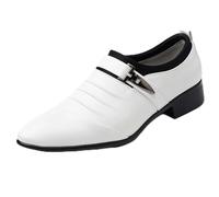 Dihou88 Chaussures habillées Homme Vernies, Chaussures habillées ajourées, Confortables, pour Mariages, église, Bureau, Bal de Promo(White,44 EU)