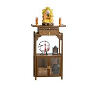 DIHRVTHC Armoire d’autel Moderne Feng Shui Chinois, Meuble autel avec Portes en Acrylique, Niche Guanyin et Dieu de la Richesse, Support d’offrandes décoratif pour intérieur(L39*w16*h43-in)
