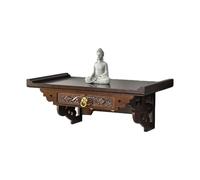 DIHRVTHC Autel Mural Bouddhiste Table d’autel avec tiroir, Meuble de méditation Compact pour Petits espaces, Parfait pour Statue de Bouddha et offrandes(31"/80cm)